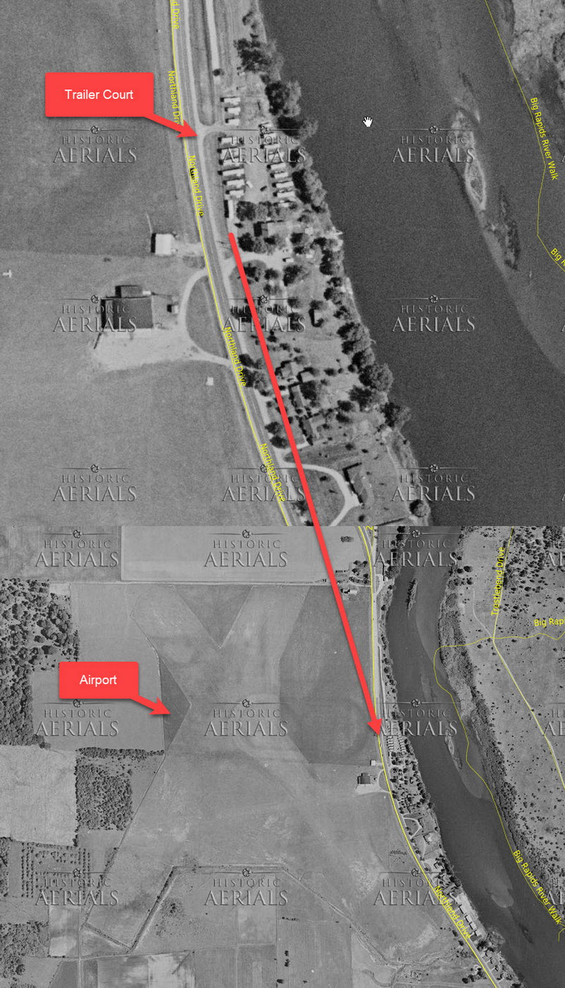 Riverside Court and Trailer Park - 1958 Aerial (newer photo)
